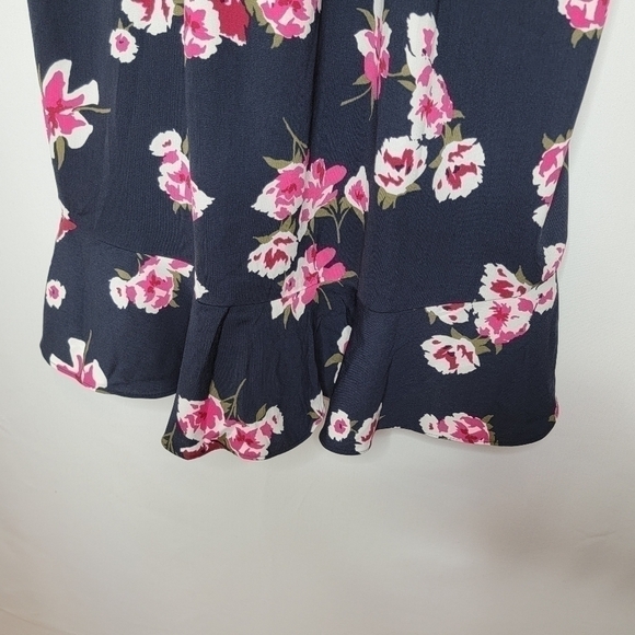 J. CREW Blue Floral Ruffle Wrap Dress - Picture 11 of 16